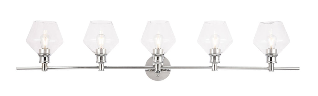 ZC121-LD2324C - Living District: Gene 5 light Chrome and Clear glass Wall sconce