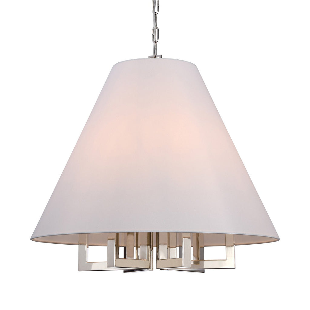 6 Light Polished Nickel Eclectic Modern Chandelier - C193-2259-PN