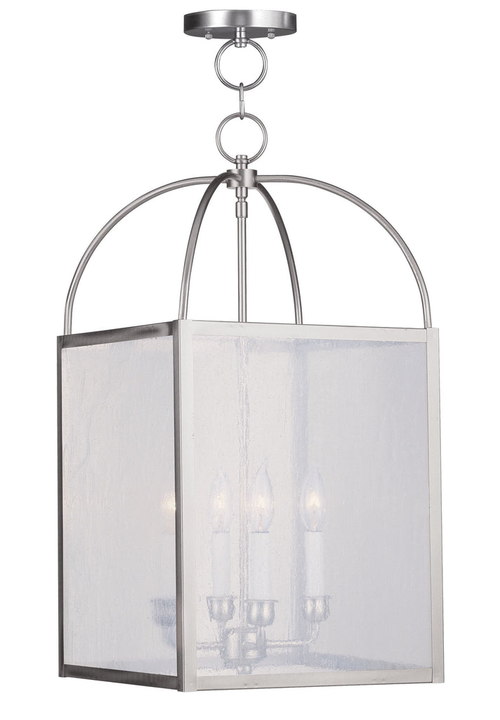 Livex Milford 4 Light Brushed Nickel Chain Lantern - C185-4046-91