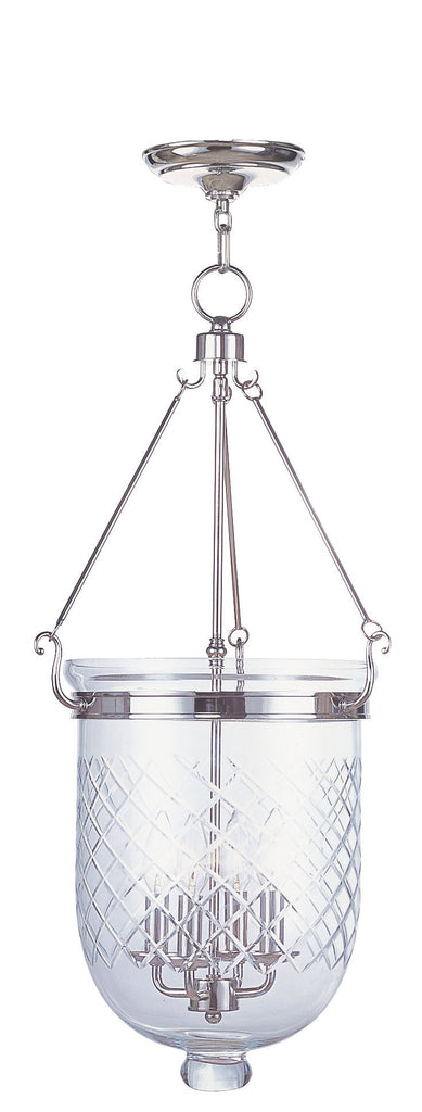 Livex Jefferson 4 Light Polished Nickel Chain Lantern - C185-5075-35