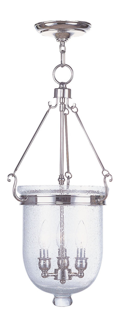 Livex Jefferson 3 Light Polished Nickel Chain Lantern - C185-5084-35