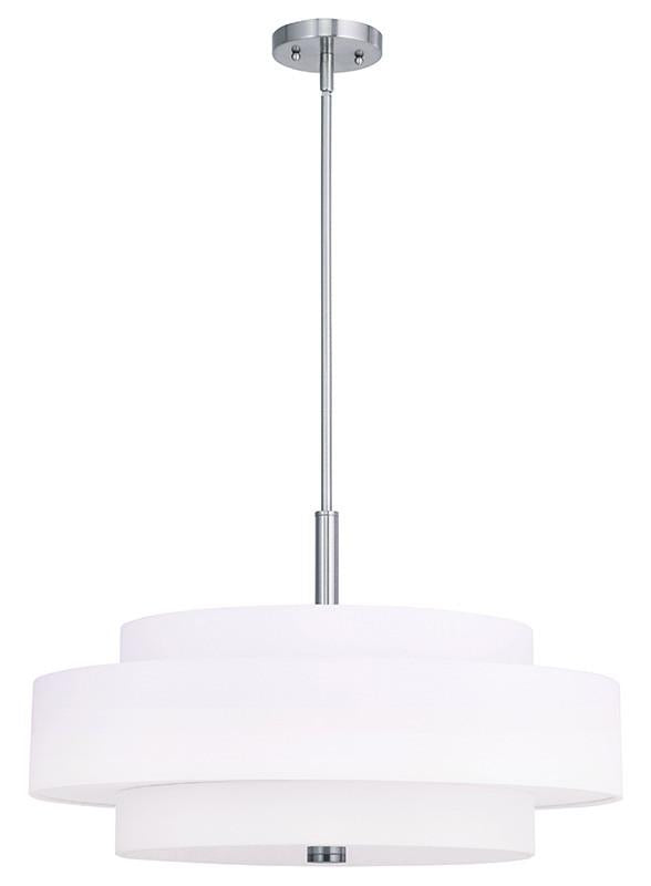 Livex Meridian 5 Light Brushed Nickel Pendant - C185-50875-91