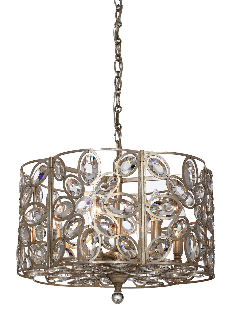 6 Light Distressed Twilight Eclectic Chandelier Draped In Hand Cut Crystal - C193-7586-DT
