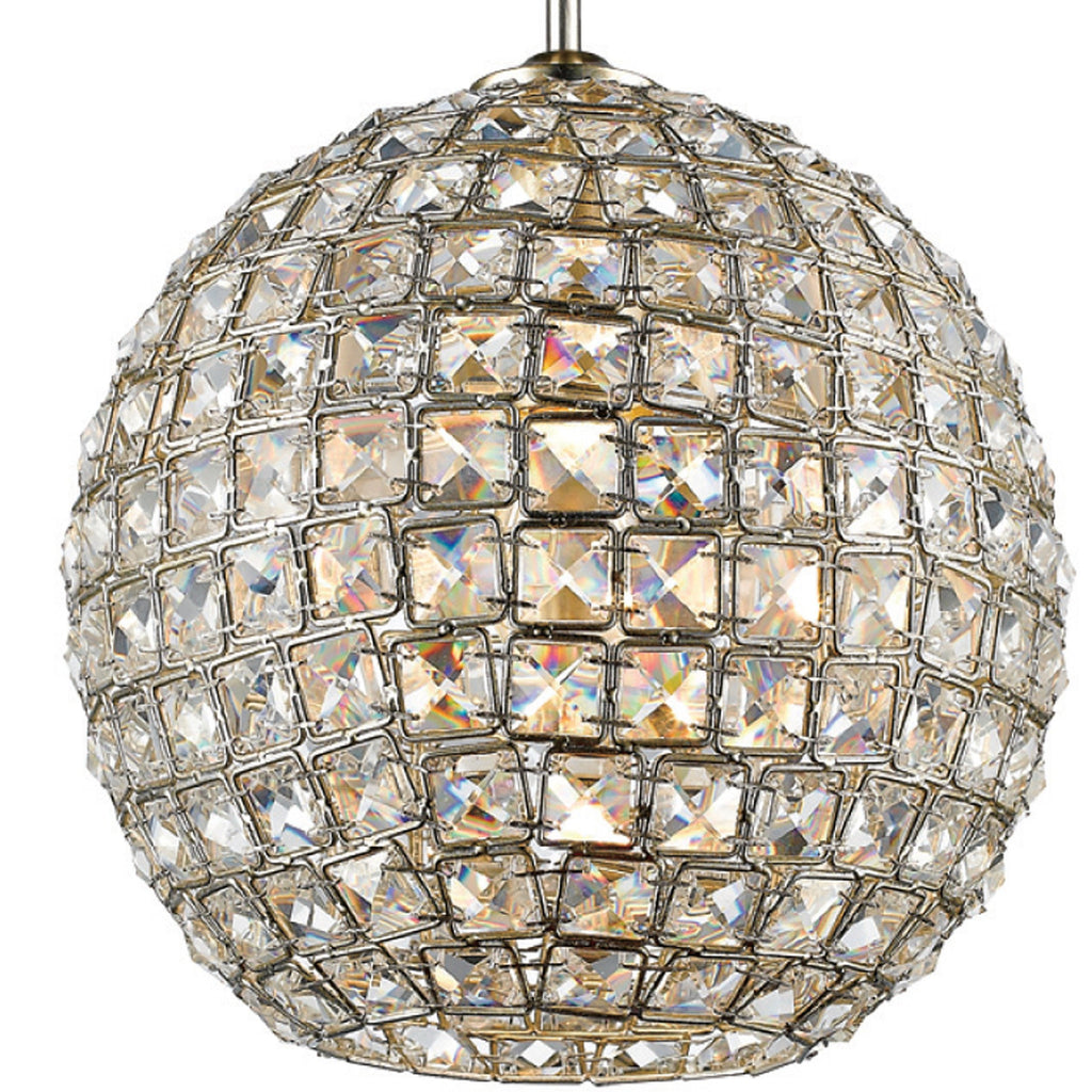 1 Light Distressed Twilight Glam Crystal Eclectic Mini Chandelier Draped In Square Faceted Jewels Crystal - C193-7800-DT