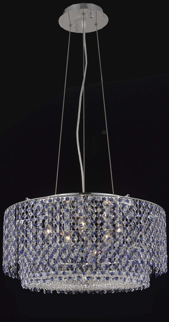 C121-1298D24C-JT/RC By Elegant Lighting Moda Collection 5 Light Chandeliers Chrome Finish