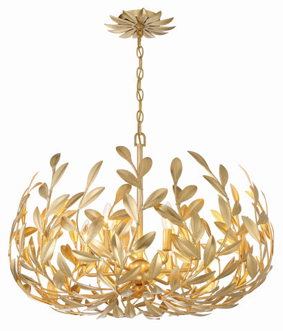 Broche 6 Light Antique Gold Chandelier - C193-533-GA