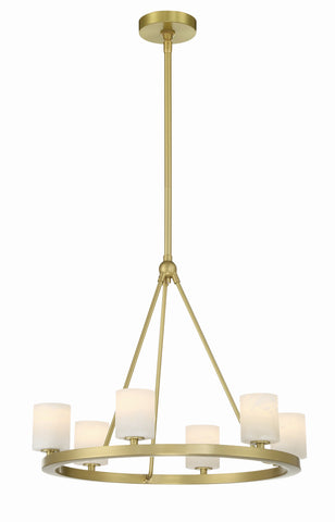 Aragon 6 Light Soft Brass Chandelier - C193-ARA-10264-SB-ST