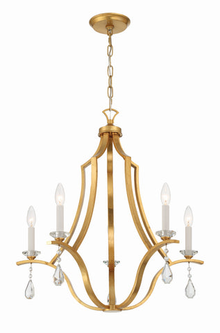 Perry 5 Light Antique Gold Chandelier - C193-PER-10405-GA