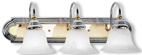 Livex Belmont 3 Light Polished Chrome & PB Bath Light - C185-1003-52