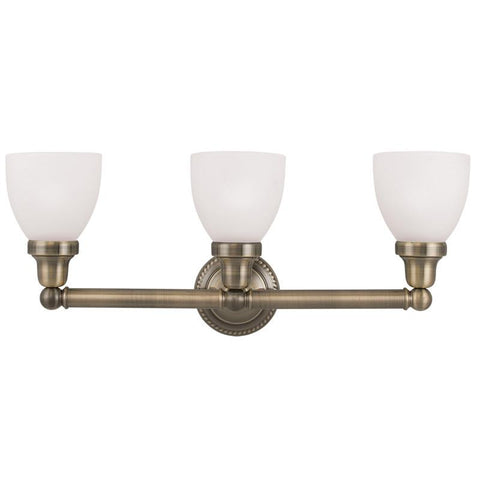 Livex Classic 3 Light Antique Brass Bath Light - C185-1023-01