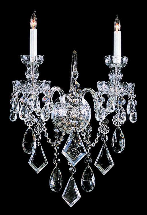 2 Light Polished Chrome Crystal Sconce Draped In Clear Hand Cut Crystal - C193-1042-CH-CL-MWP