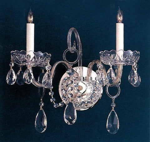 2 Light Polished Chrome Crystal Sconce Draped In Clear Spectra Crystal - C193-1102-CH-CL-SAQ