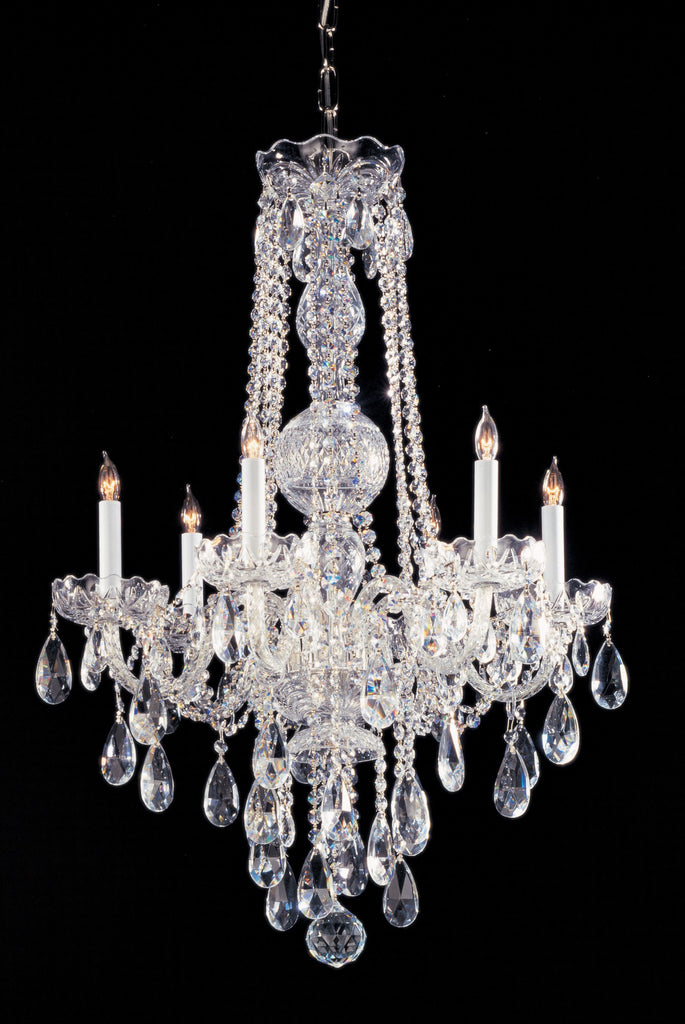 6 Light Polished Chrome Crystal Chandelier Draped In Clear Spectra Crystal - C193-1105-CH-CL-SAQ