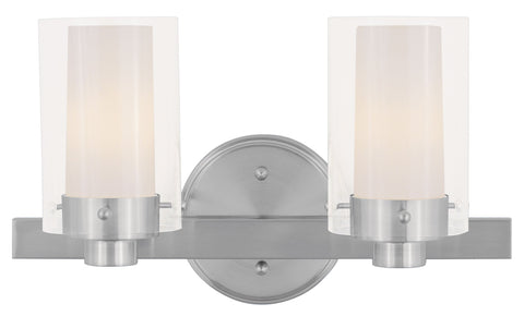 Livex Manhattan 2 Light Brushed Nickel Bath Light - C185-1542-91