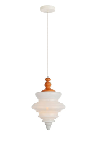 ZC121-LDPD2102 - Living District: Topper Collection Pendant D10.6 H16.6 Lt:1 Copper and frosted white Finish