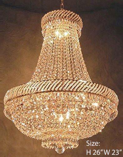 Swarovski Crystal Trimmed Chandelier French Empire Crystal Chandelier Lighting H26" X W23" - F93-Cg/448/9Sw