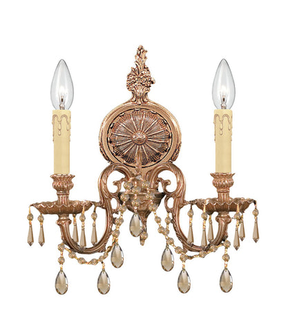 2 Light Olde Brass Crystal Sconce - C193-2802-OB-GTS