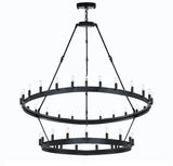 Wrought Iron Vintage Barn Metal Castile Two Tier Chandelier Chandeliers Industrial Loft Rustic Lighting W 38" H 50" - G7-3429/30