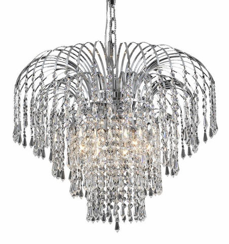 C121-6801D21C/EC - Regency Lighting: Falls 6 light Chrome Chandelier Clear Elegant Cut Crystal