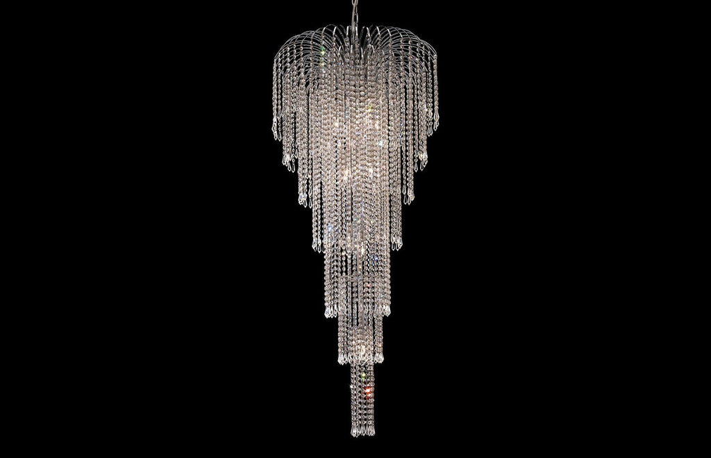 C121-6801G25C/EC - Regency Lighting: Falls 11 light Chrome Chandelier Clear Elegant Cut Crystal