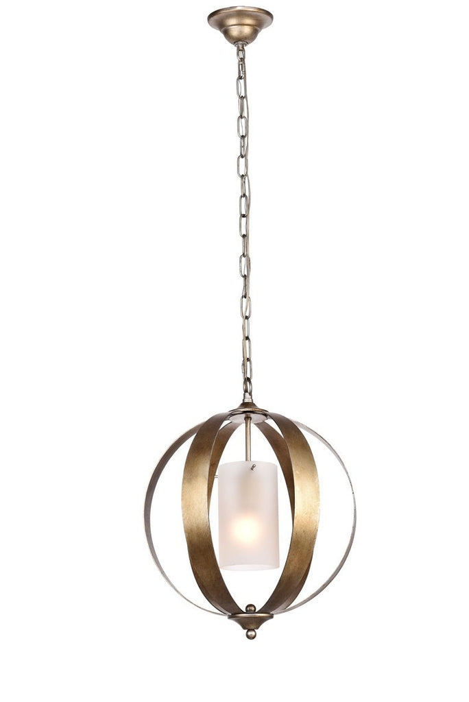 ZC121-LD6012D15S - Living District: Marion Collection Pendant D15 H19 Lt:1 Vintage Sliver Finish