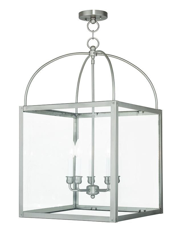 Livex Milford 5 Light Brushed Nickel Lantern - C185-4038-91