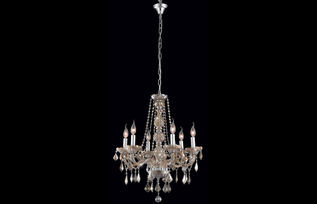 C121-7856D24GT-GT/RC - Regency Lighting: Verona 6 light Golden Teak Chandelier Golden Teak (Smoky) Royal Cut Crystal