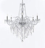 Murano Venetian Style All-Crystal Chandelier Chandeliers W/Chrome Sleeves! H38" X W32" - G46-B43/B12/B67/385/6