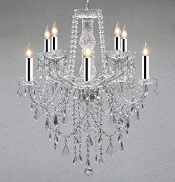 Chandelier Lighting Crystal Chandeliers w/Chrome Sleeves! - G46-B43/B13/1122/5+5