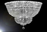 Flush French Empire Crystal Chandelier Lighting H20 W24 - A93-FLUSH/CS/454/9