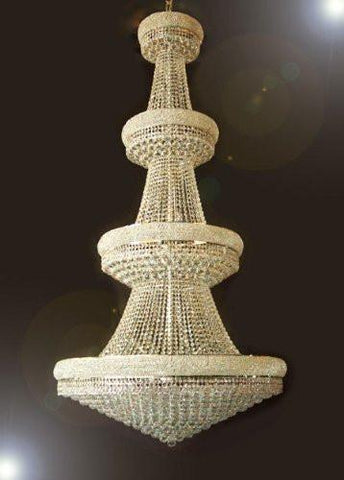 Gold Empire Crystal Chandelier Chandeliers Foyer / Entryway Lighting 48"X86" - Cjd-Cg/541/42V