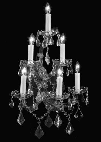 Swarovski Crystal Trimmed Chandelier Maria Theresa Wall Sconce W/ Swarovski Crystal Lighting H24" X W16" - A83-CS/6/66Sw