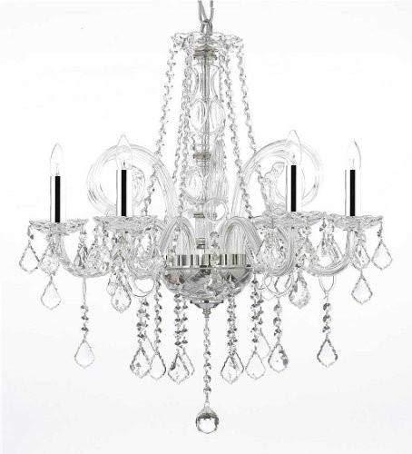 Crystal Chandelier Chandeliers Lighting w/Chrome Sleeves - G46-B43/B26/385/5