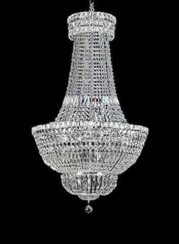 French Empire Crystal Chandelier Lighting - Great for the Dining Room, Foyer, Entry Way, Living Room! H50" X W30" - A93-SILVER/454/14LARGE