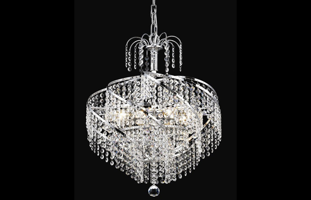 C121-8052D18C/EC - Regency Lighting: Spiral 8 light Chrome Pendant Clear Elegant Cut Crystal