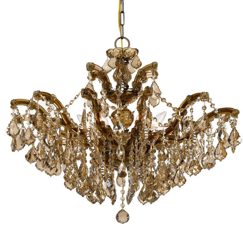 6 Light Antique Brass Crystal Chandelier - C193-4439-AB-GTS