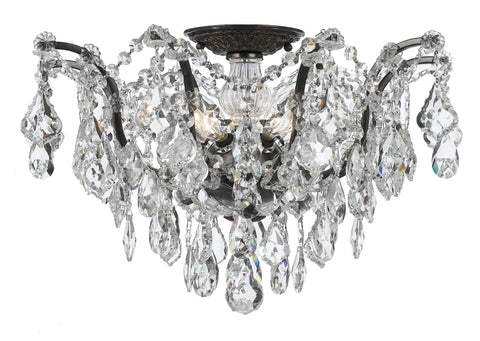 5 Light Vibrant Bronze Modern Ceiling Mount Draped In Clear Swarovski Strass Crystal - C193-4457-VZ-CL-S