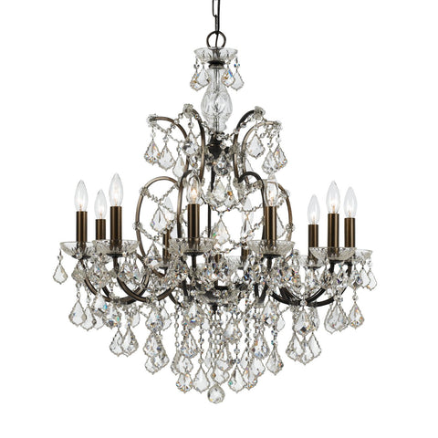 10 Light Vibrant Bronze Modern Chandelier Draped In Clear Spectra Crystal - C193-4458-VZ-CL-SAQ