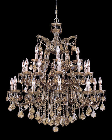 26 Light Antique Brass Crystal Chandelier - C193-4470-AB-GTS