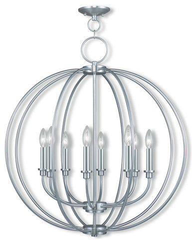 Livex Milania 8 Light Brushed Nickel Chandelier - C185-4668-91