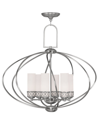 Livex Westfield 6 Light Brushed Nickel Chandelier - C185-4726-91