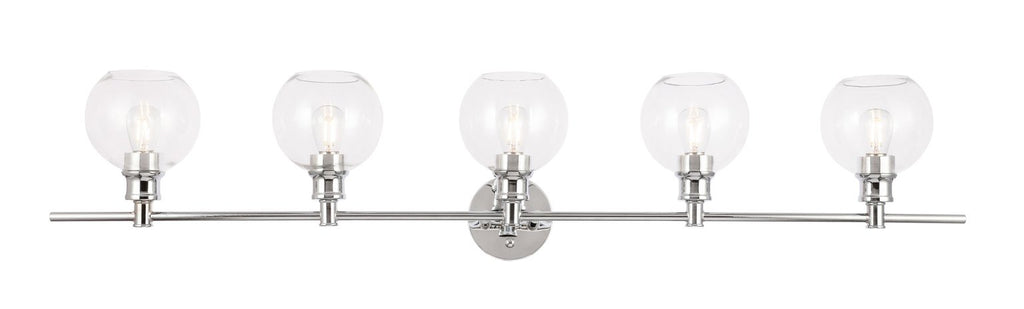 ZC121-LD2326C - Living District: Collier 5 light Chrome and Clear glass Wall sconce