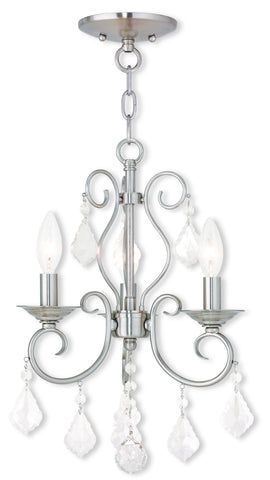 Livex Donatella 3 Light BN Mini Chandelier/Ceiling Mount - C185-50763-91