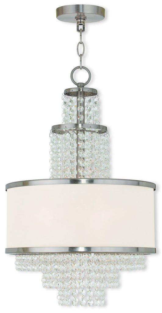 Livex Prescott 3 Light Brushed Nickel Mini Chandelier - C185-50784-91