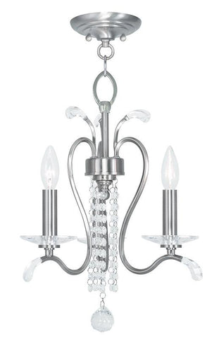 Livex Serafina 3 Light BN Mini Chandelier/Ceiling Mount - C185-51003-91