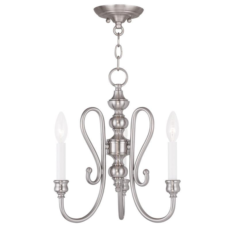 Livex Caldwell 3 Light BN Mini Chandelier/Ceiling Mount - C185-5163-91