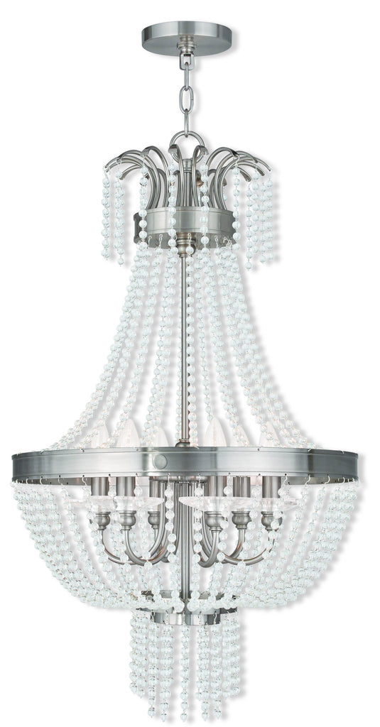 Livex Valentina 6 Light Brushed Nickel Pendant - C185-51856-91