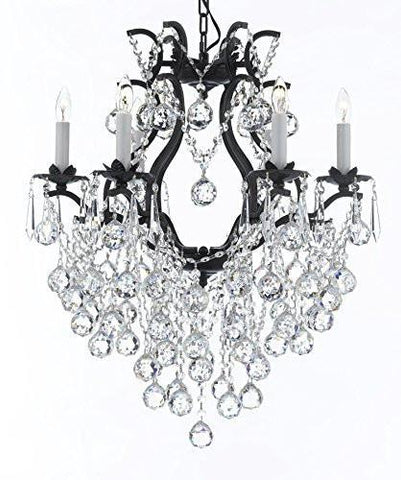 Swarovski Crystal Trimmed Chandelier Wrought Iron Empress Crystal (Tm) Chandelier Lighting H 27" W 20" - A83-B61/3530/6Sw