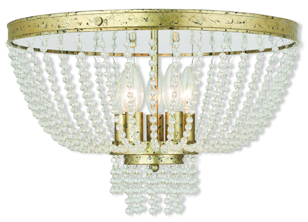 Livex Valentina 5 Light Winter Gold Ceiling Mount - C185-51866-28