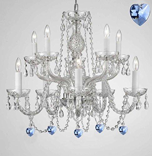 Empress Crystal (Tm) Chandelier Chandeliers Lighting With Blue Color Crystal - G46-B85/1122/5+5